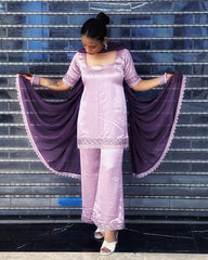 Mauve Y2K Inspired Bell Bottom Set