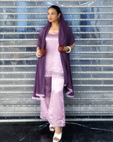 Mauve Y2K Inspired Bell Bottom Set