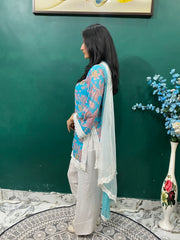 Gulbahar Sky Blue Farshi Set