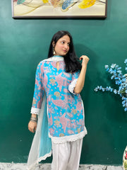 Gulbahar Sky Blue Farshi Set