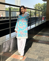 Gulbahar Sky Blue Farshi Set