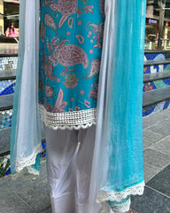 Gulbahar Sky Blue Farshi Set