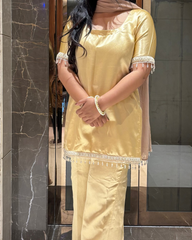 Sunset Gold Y2K inspired Bell bottom set