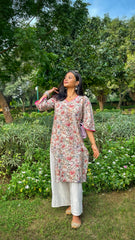 Blush Floral Long Kurti