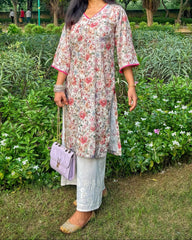 Blush Floral Long Kurti