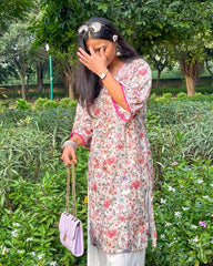 Blush Floral Long Kurti