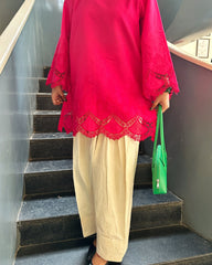 Oversized Short Kurti with Farshi Bottom