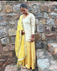 Lemon Yellow Gharara Set with Dupatta