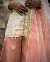 Peach Gharara Set with Dupatta