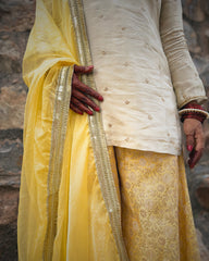 Lemon Yellow Gharara Set with Dupatta