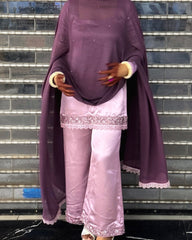 Mauve Y2K Inspired Bell Bottom Set