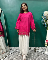 Oversized Short Kurti with Farshi Bottom
