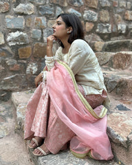 Peach Gharara Set with Dupatta