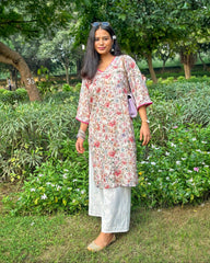 Blush Floral Long Kurti