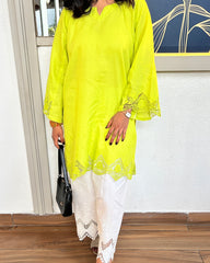 Oversized Medium Length Kurti with Farshi Bottom