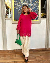Oversized Short Kurti with Farshi Bottom