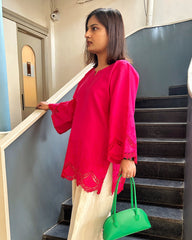 Oversized Short Kurti with Farshi Bottom