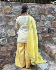 Lemon Yellow Gharara Set with Dupatta